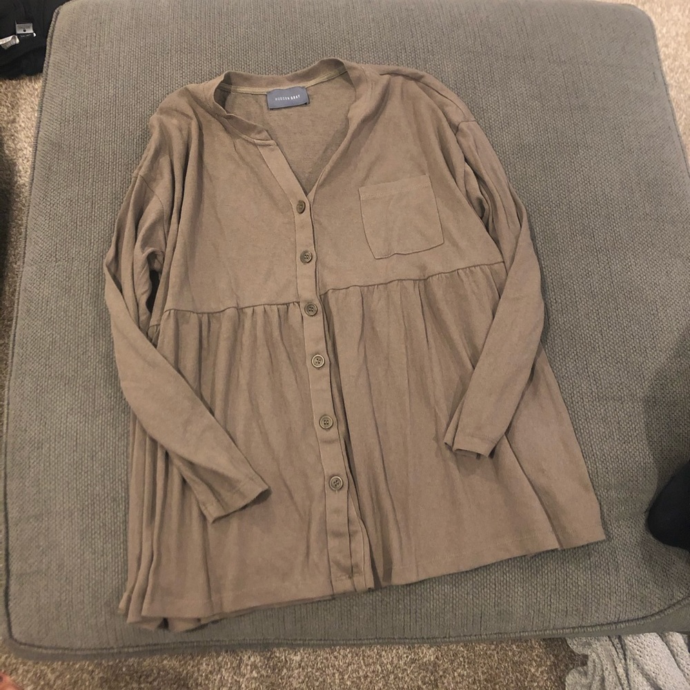 Olive green long sleeve shirt size L